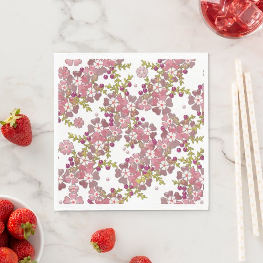 Serviette En Papier Belles fleurs en verre, (En situation)