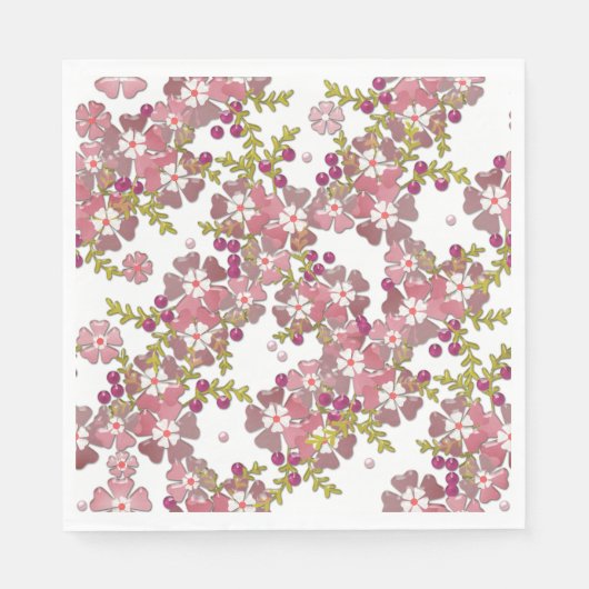 Serviette En Papier Belles fleurs en verre, (Devant)