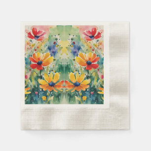 Serviette En Papier Belles fleurs et Roses sucrés