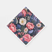 Serviette En Papier Belles fleurs, motif coloré, (Coin)