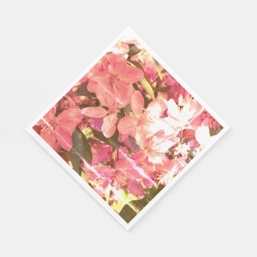 Serviette En Papier Belles fleurs roses (Coin)