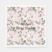 Serviette En Papier Belles fleurs roses et blanches de la douche nupti (Devant)