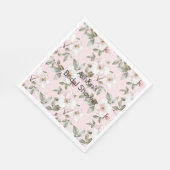 Serviette En Papier Belles fleurs roses et blanches de la douche nupti (Coin)