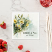 Serviette En Papier Belles jonquilles d'eau jaune (En situation)