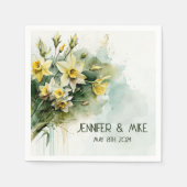 Serviette En Papier Belles jonquilles d'eau jaune (Devant)