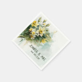 Serviette En Papier Belles jonquilles d'eau jaune (Coin)