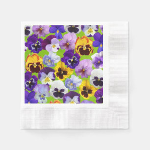 Serviette En Papier Belles Pansies de Printemps