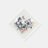 Serviette En Papier Belles papillons et fleurs (Coin)