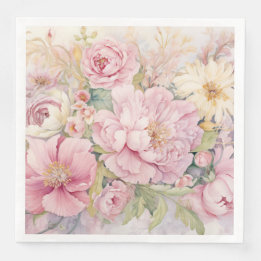 Serviette En Papier Belles pivoines roses