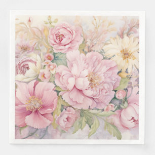 Serviette En Papier Belles pivoines roses 