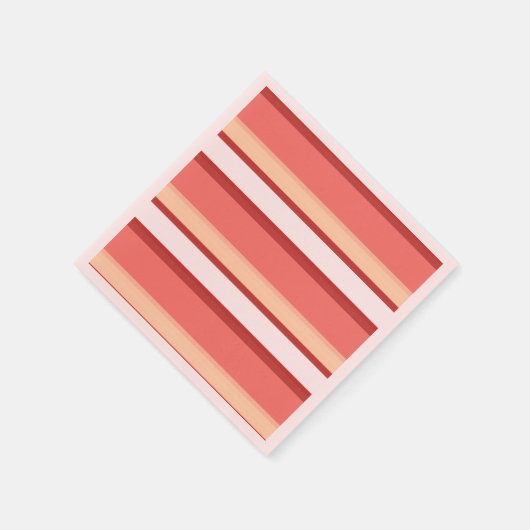 Serviette En Papier Belles rayures blanches roses (Coin)