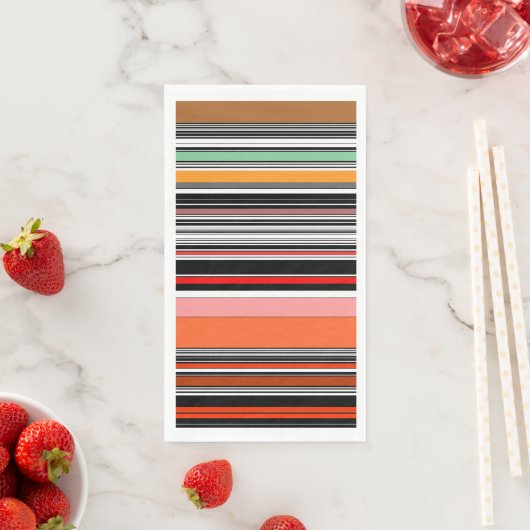 Serviette En Papier Belles rayures colorées (En situation)