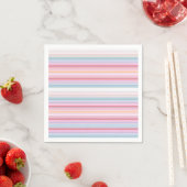 Serviette En Papier Belles rayures roses blanches (En situation)