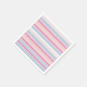 Serviette En Papier Belles rayures roses blanches (Coin)