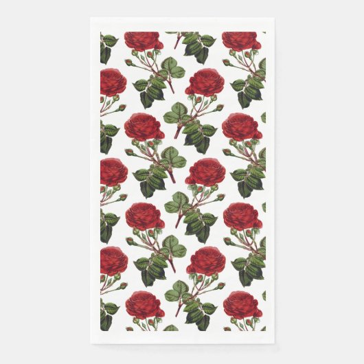 Serviette En Papier Belles Roses Rouges (Devant)