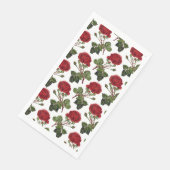 Serviette En Papier Belles Roses Rouges (Coin)
