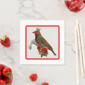 Serviette En Papier Belles serviettes de fête des oiseaux de Noël (En situation)