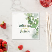 Serviette En Papier Belles serviettes de verdure aquarelle (En situation)