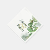 Serviette En Papier Belles serviettes de verdure aquarelle (Coin)