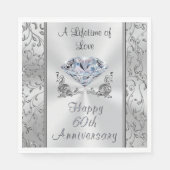 Serviette En Papier Belles serviettes du 60e anniversaire de diamant (Devant)