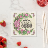 Serviette En Papier Belles serviettes Mariage Roses Vows (En situation)