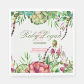 Serviette En Papier Belles succulentes Mariage Papier serviettes (Devant)