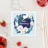 Serviette En Papier Belles tourterelles blanches (En situation)