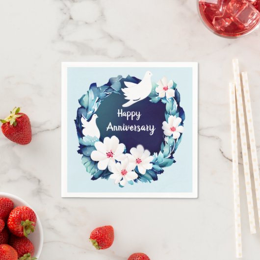 Serviette En Papier Belles tourterelles blanches (En situation)