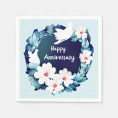 Serviette En Papier Belles tourterelles blanches (Devant)