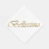 Serviette En Papier Bellissimo. Texte dégradé d'or. (Coin)