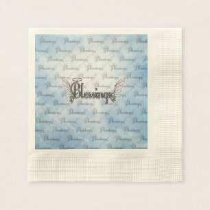 Serviette En Papier Bénédiction avec nuages, ailes d'anges et halo