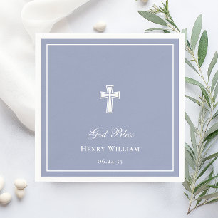 Serviette En Papier Bénédiction de Dieu pour le baptême de garçon