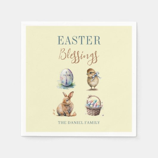 Serviette En Papier Bénédiction de Pâques (Devant)