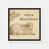 Serviette En Papier Bénédiction de Pâques Oeuvre d'agneau de repos de  (Devant)