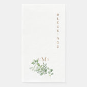 Serviette En Papier Bénédictions simples Monogramme Foliage (Devant)