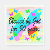 SERVIETTE EN PAPIER BÉNÉFICIÉ PAR DIEU 90E ANNIVERSAIRE DE NAISSANCE N (Devant)