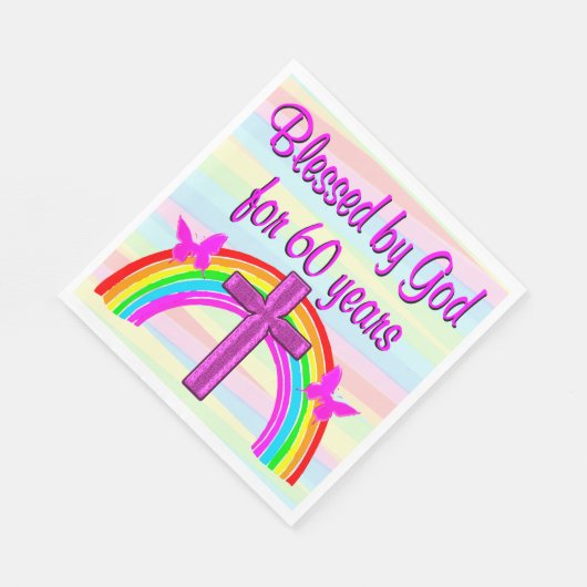 SERVIETTE EN PAPIER BÉNÉFICIER PAR DIEU 60E ANNIVERSAIRE NAPKINS (Coin)