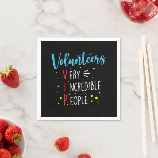 Serviette En Papier Bénévoles VIP Bénévolat Charité Resc (En situation)