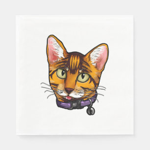 Serviette En Papier Bengale chat Chats Kitty Cartoon Visage Aimer doux