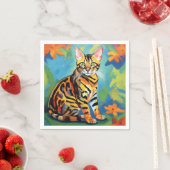 Serviette En Papier Bengale Chat Fauvisme Peinture Art (En situation)