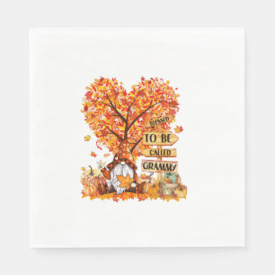 Serviette En Papier Béni D'Être Appelé Grammy Gnome Fall Thanksgivin