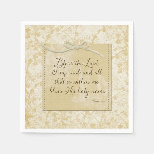 Serviette En Papier Bénissez le Seigneur, ô mon âme (Devant)