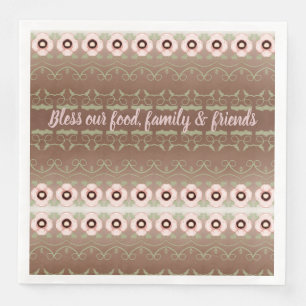 Serviette En Papier Bénissez Notre Famille Alimentaire Et Nos Amis