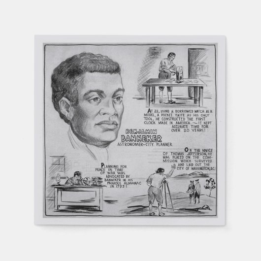 Serviette En Papier Benjamin Banneker : Black Scientist & Revolutionar (Devant)