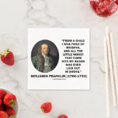 Serviette En Papier Benjamin Franklin Fond De Lecture Citation D'Argen (En situation)