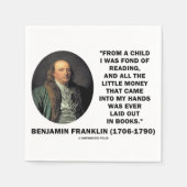 Serviette En Papier Benjamin Franklin Fond De Lecture Citation D'Argen (Devant)