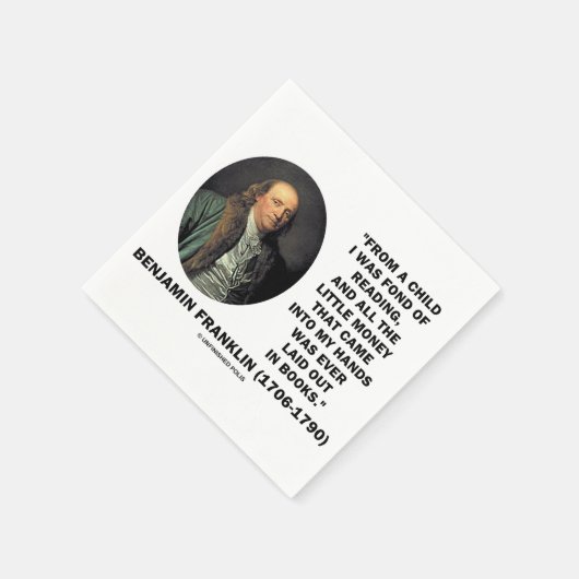 Serviette En Papier Benjamin Franklin Fond De Lecture Citation D'Argen (Coin)