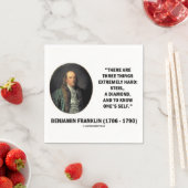 Serviette En Papier Benjamin Franklin Trois Choses Extrêmement Diffici (En situation)