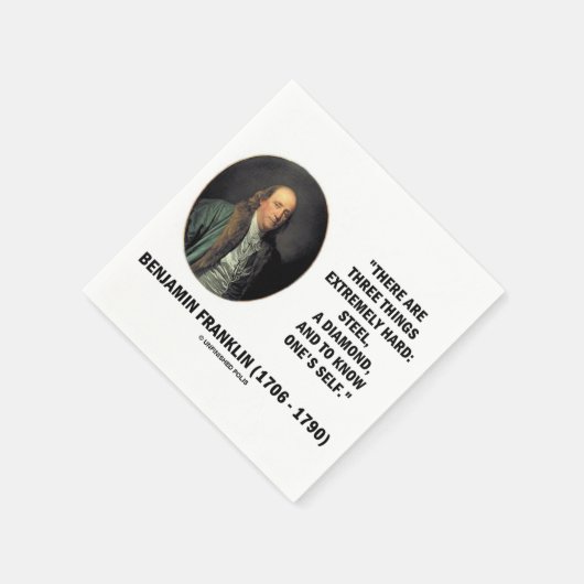 Serviette En Papier Benjamin Franklin Trois Choses Extrêmement Diffici (Coin)
