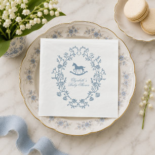 Serviette En Papier Berceau Préppy Bleu Wedgewood pour Baby Shower